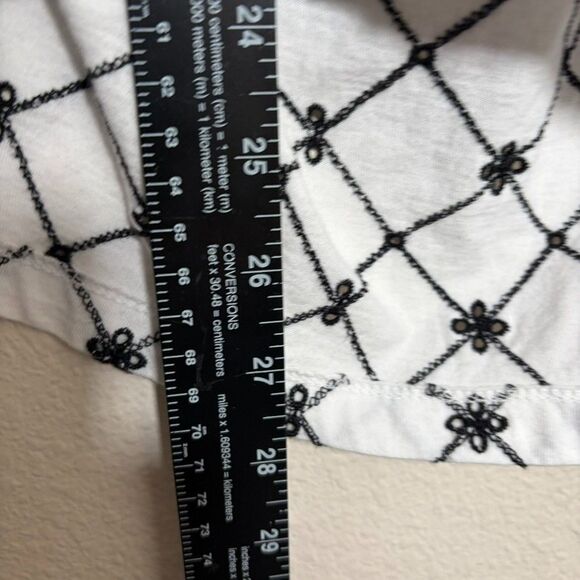 Loft Blouse Women's Medium Eyelet Puff Sleeve Square Neck Boho Casual Top - Picture 5 of 8